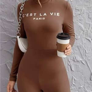 Women’s large high neck, long sleeve, romper.